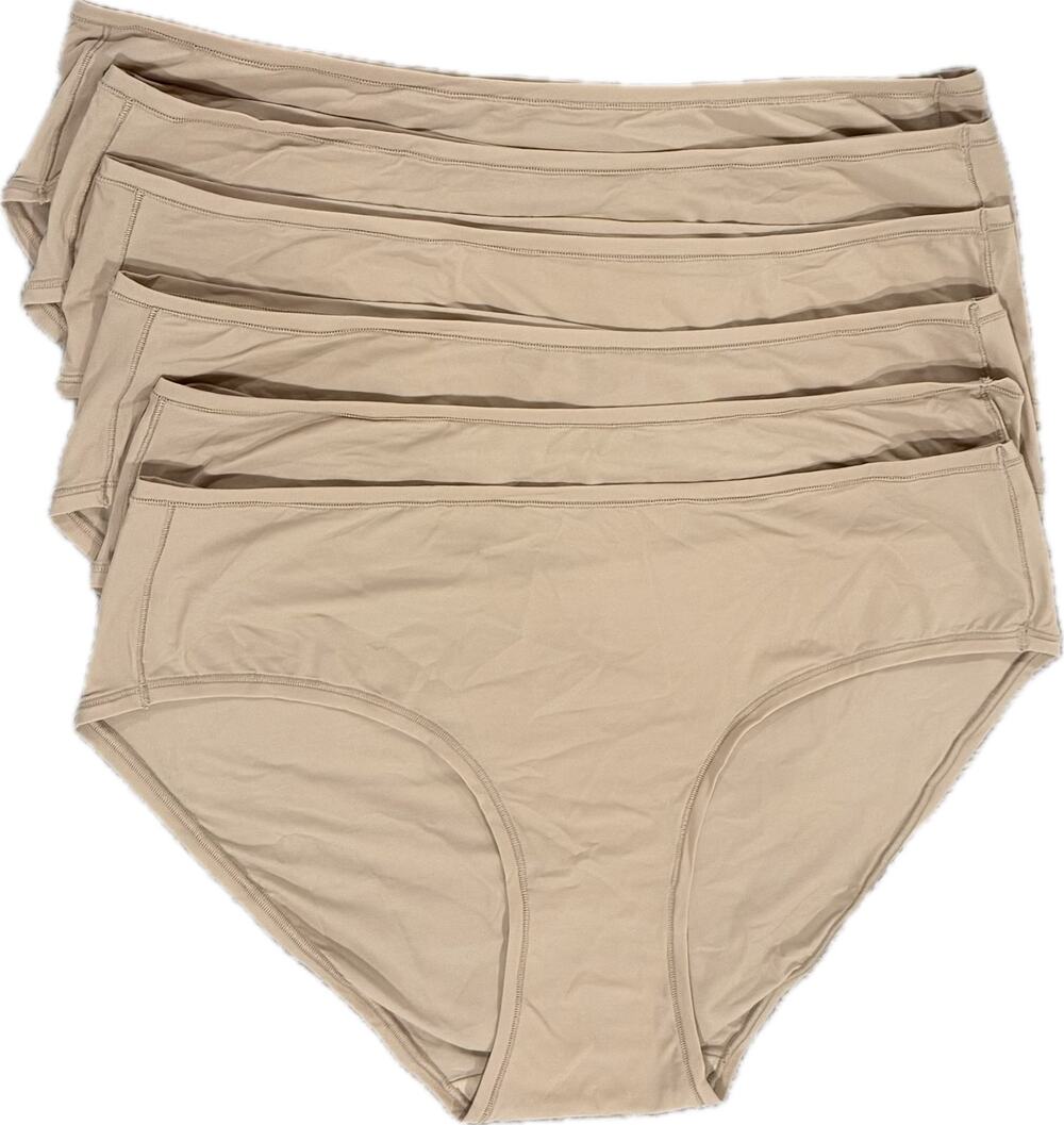Quince Second Skin Hipster Brief | New | Pack of 6 | Size L Large | Sand